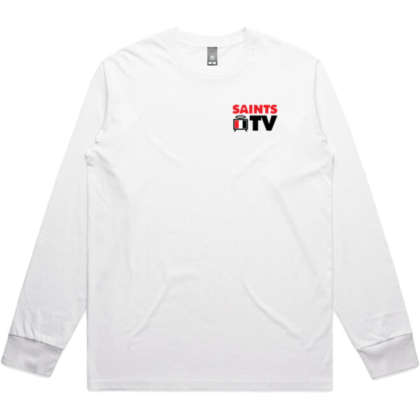 Saints TV Logo Long Sleeve - White Thumbnail