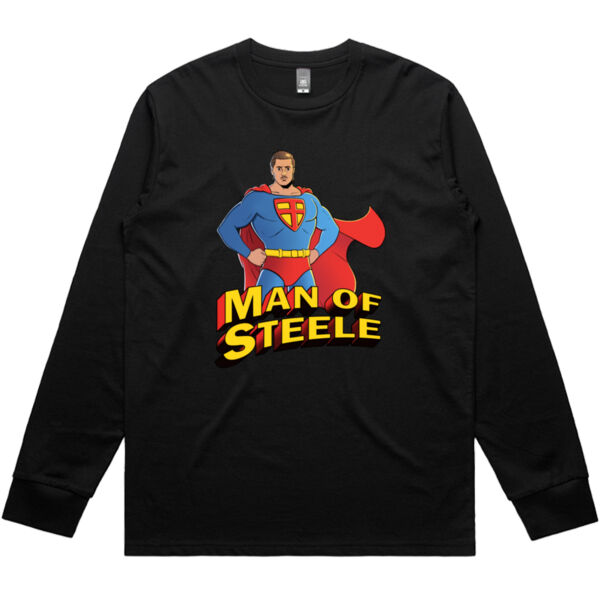 Man Of Steele Long Sleeve - Black Thumbnail